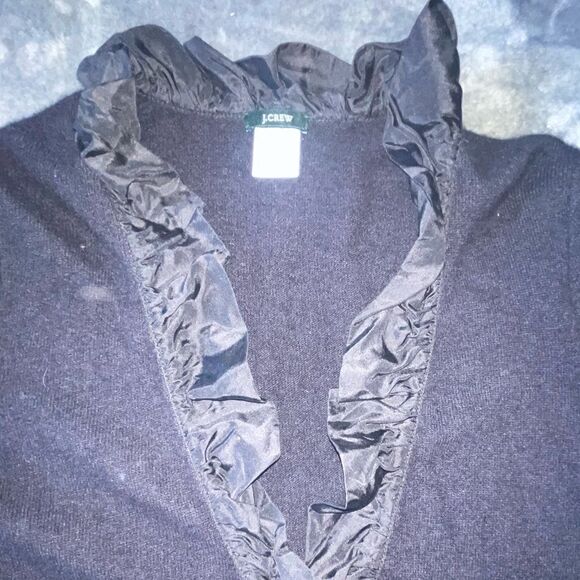 J Crew Mix Media Cardigan Size Medium Black - Picture 3 of 9